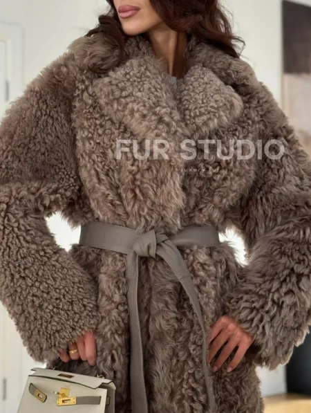 Двусторонняя шуба - дублёнка из меха испанского тиградо - фото 3