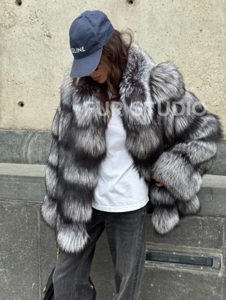 Шуба из чернобурки воротник стойка - фото 10