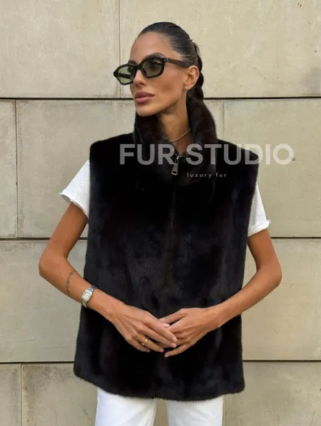 Норковая манишка женская - фото 7