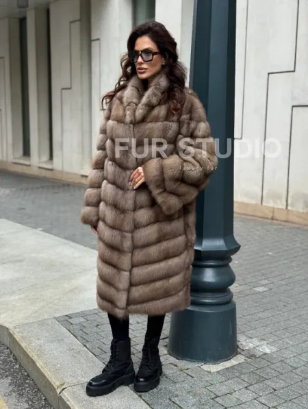 Шуба из натуральной куницы - фото 9