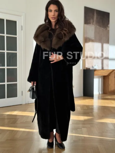 Шуба из меха норки BLACKGLAMA - фото 4