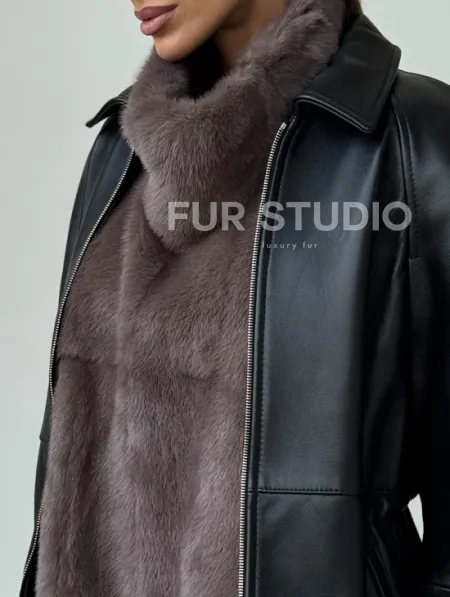 Норковая женская манишка - фото 1