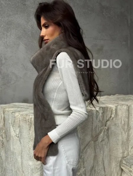 Манишка норковая серая - фото 6