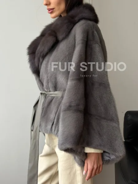 Короткий норковый полушубок - летучка - фото 3