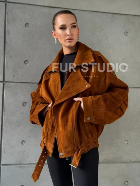 Замшевая куртка-косуха - фото 15