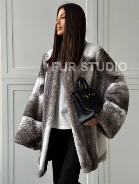 Натуральная шуба из норки крестовки Premium - фото 8