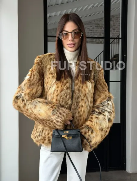 Меховой жакет - шуба из оцелота - фото 24