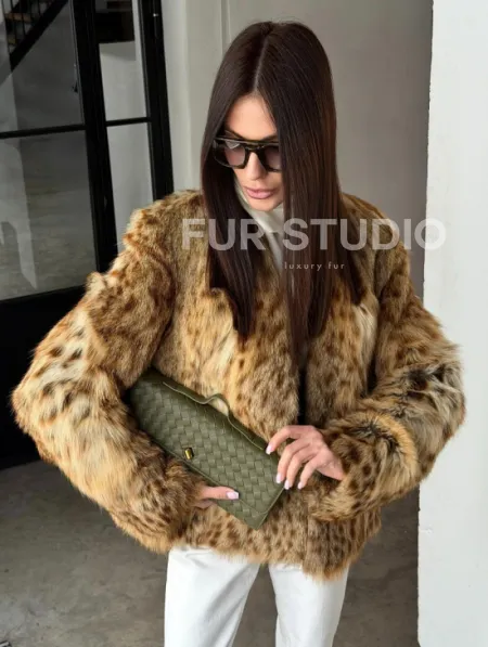 Меховой жакет - шуба из оцелота - фото 19