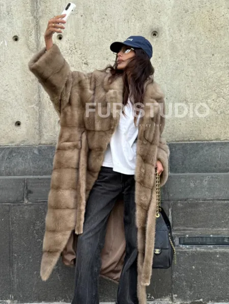 Шуба норковая - цвет пастель - фото 12