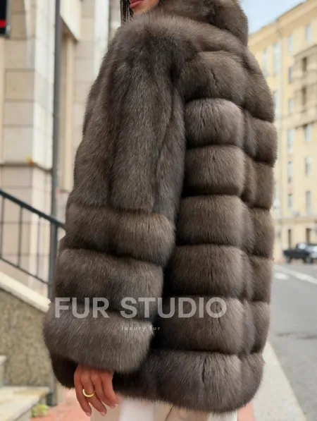 Стильный жакет из меха соболя - фото 4