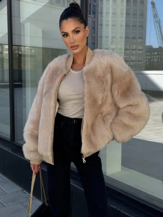 Меховая куртка - бомбер из натурального меха тосканы Турция - фото 0