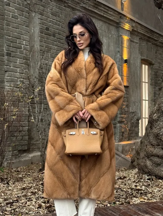 Шуба кимоно из аукционного меха норки GOLDEN COLLECTION - фото 5