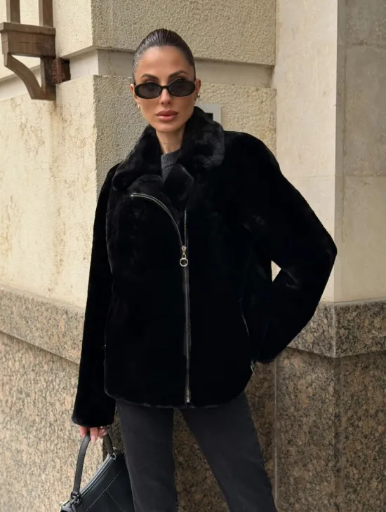 Норковая куртка - косуха из меха стриженой норки - фото 0