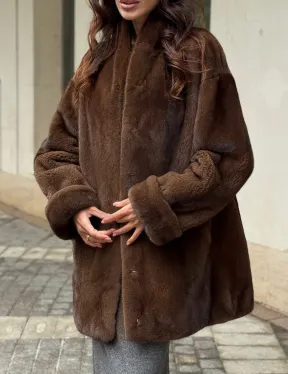 Коричневая шуба из норки - фото 2