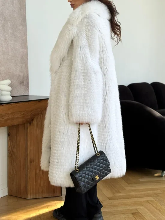 Шуба из белой арктической лисы - пошив в роспуск - фото 2