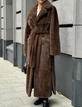 Норковая шуба - цвет соболь - фото 5