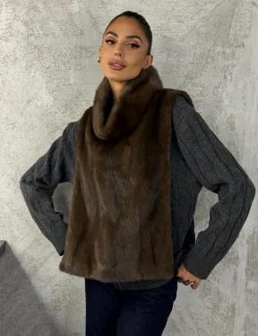 Манишка норковая - цвет соболь - фото 7