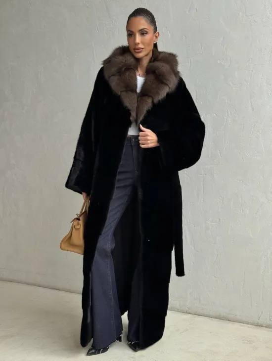 Длинная шуба из аукционного меха норки SAGA FURS - фото 6