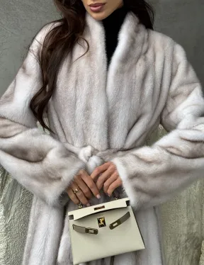 Светлая шуба из натуральной скандинавской норки - фото 2