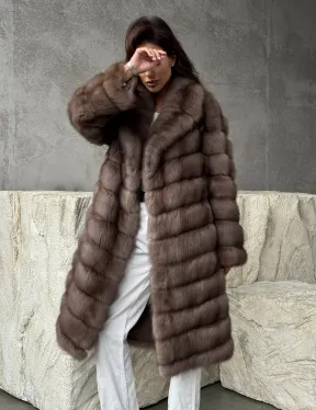 Шуба из куницы средней длины - фото 7