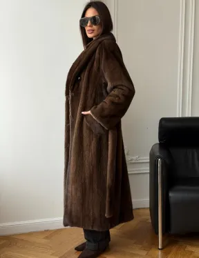 Норковое пальто - воротник шаль - фото 9