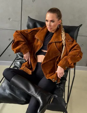 Замшевая куртка-косуха - фото 17