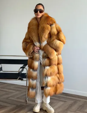 Шуба из меха огненной лисы - фото 0