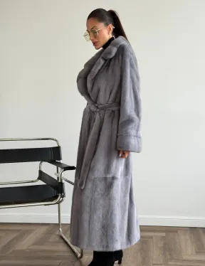 Голубая норковая шуба - фото 6