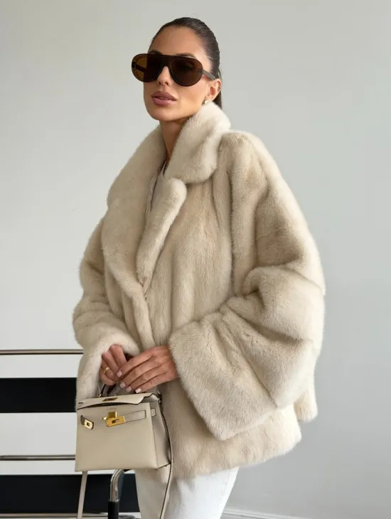 Женский норковый полушубок - фото 6