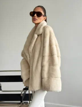 Женский норковый полушубок - фото 10