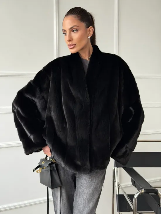 Полушубок норковый SAGA FURS - style oversize - фото 7