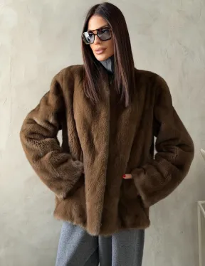 Шуба женская из меха норки - фото 6