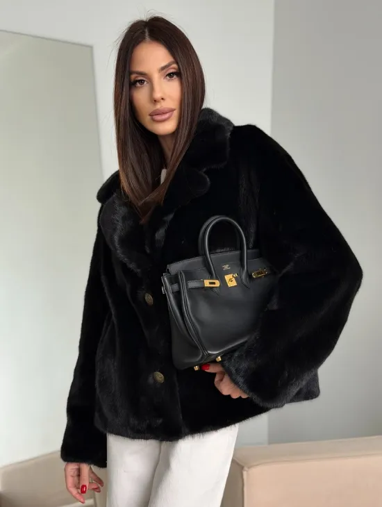Черная короткая норковая шуба - автоледи - фото 4