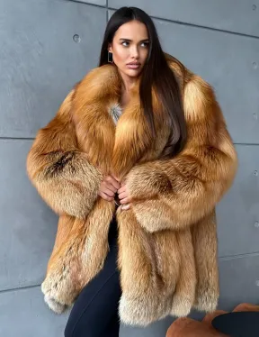 Шуба из натурального меха лисы - фото 9