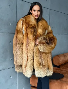 Шуба из натурального меха лисы - фото 8