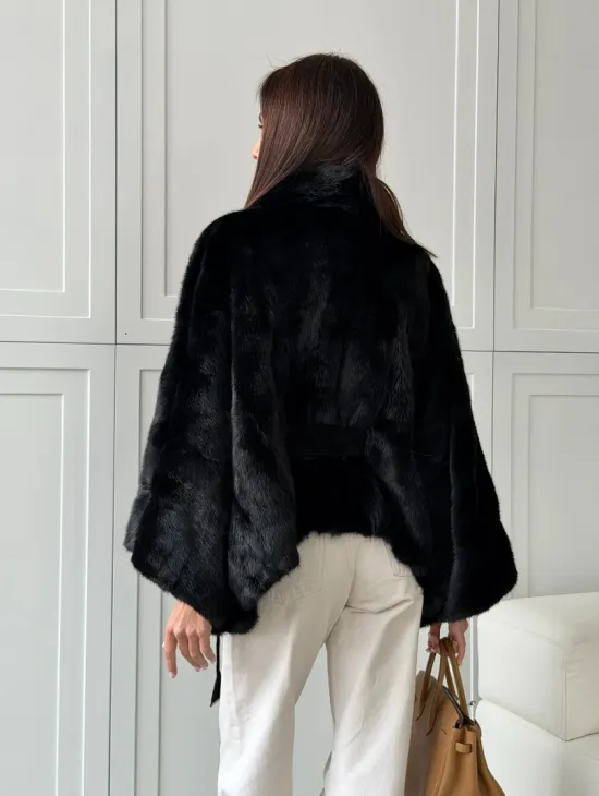 Черная норка летучая мышь - английский воротник - фото 10