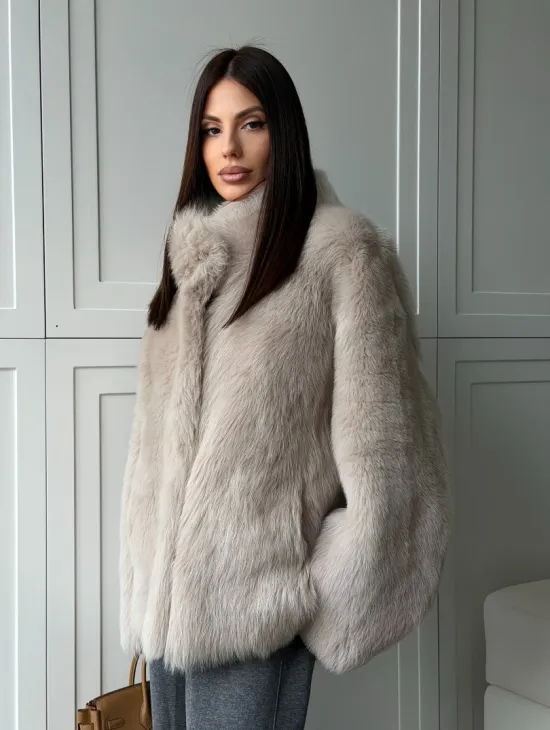 Бежевая дубленка из тосканы - фото 13