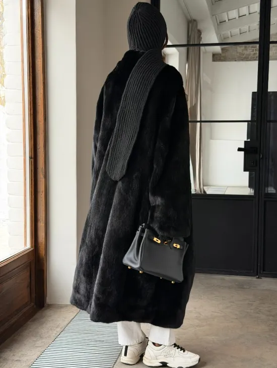 Шуба норка Blackglama V-образный ворот - фото 10