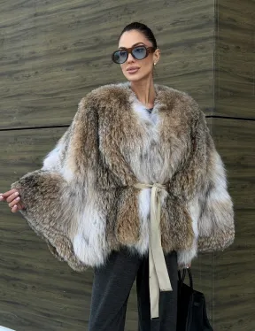 Шуба - летучка из меха рыси - фото 11