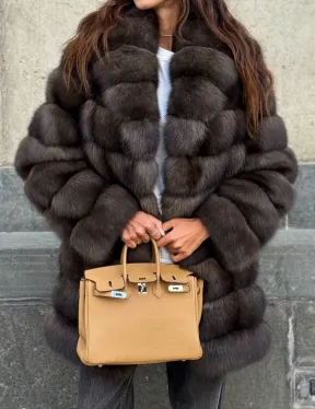 Шуба из меха баргузинского соболя - седина 2 - фото 1