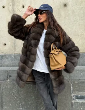 Шуба из меха баргузинского соболя - седина 2 - фото 13