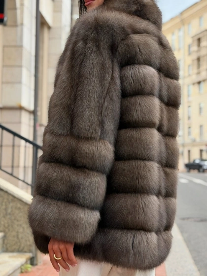 Стильный жакет из меха соболя - фото 4