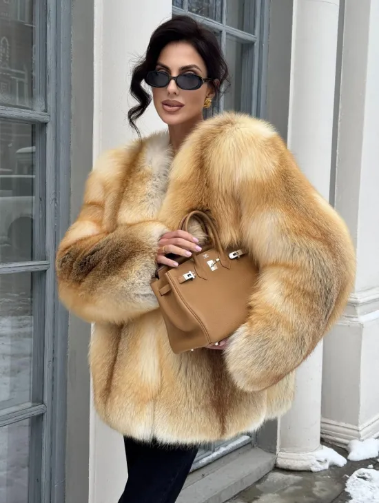 Шуба Premium из меха альпийской лисы - GOLDEN FOX - фото 6